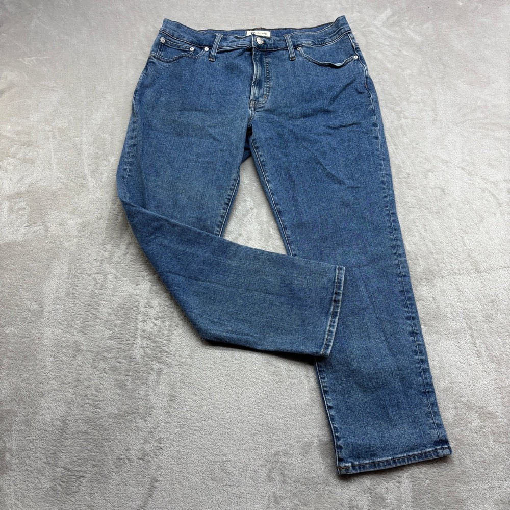Madewell Straight Leg Jeans Women's 32 Blue Medium Wash Normcore  Stretch Denim
